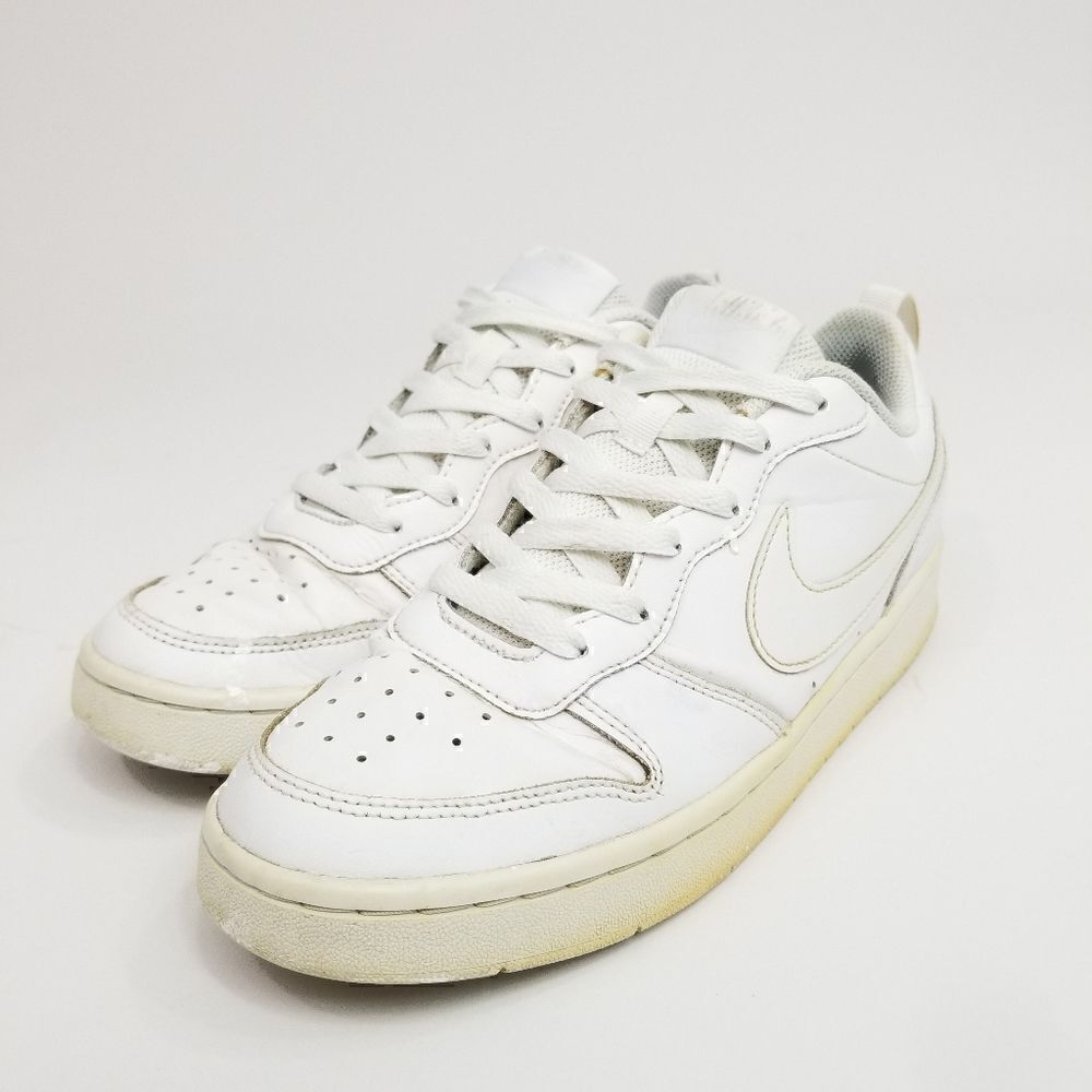 Nike Court Borough Low 2 Triple White Sneakers. Size: 7Y or Women's Size: 8.5